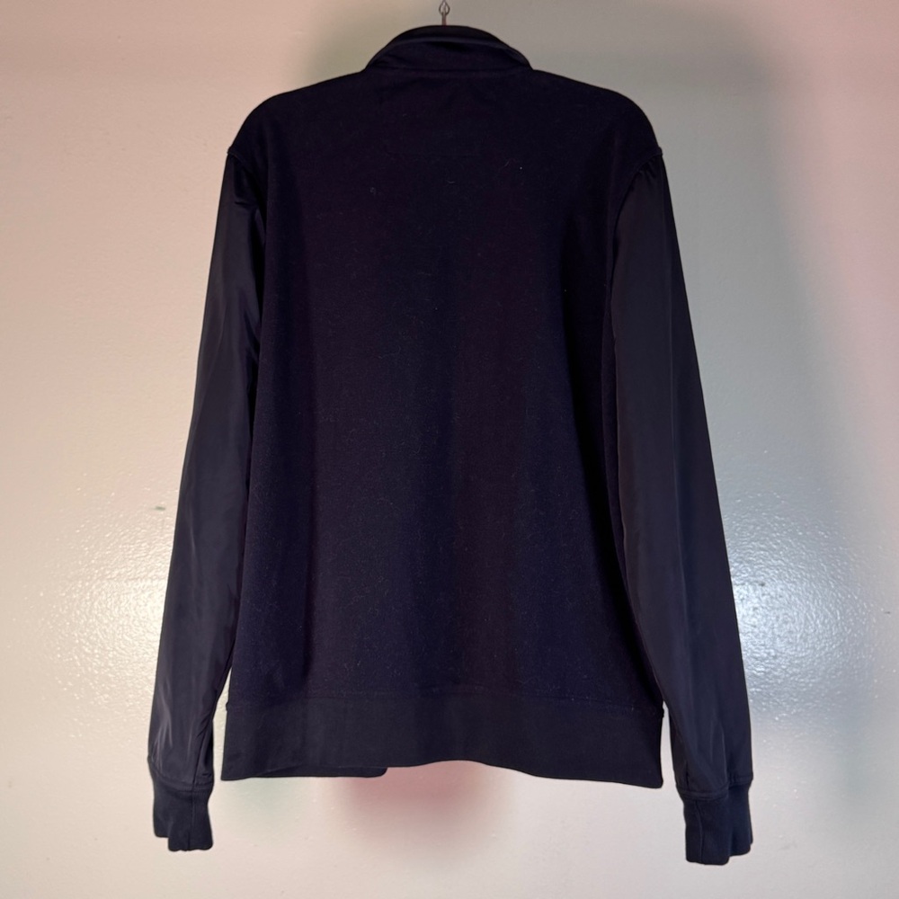 Banana Republic Men’s Mixed Media Full Zip Fleece Jacket - Navy Blue - Size M - Picture 4 of 5